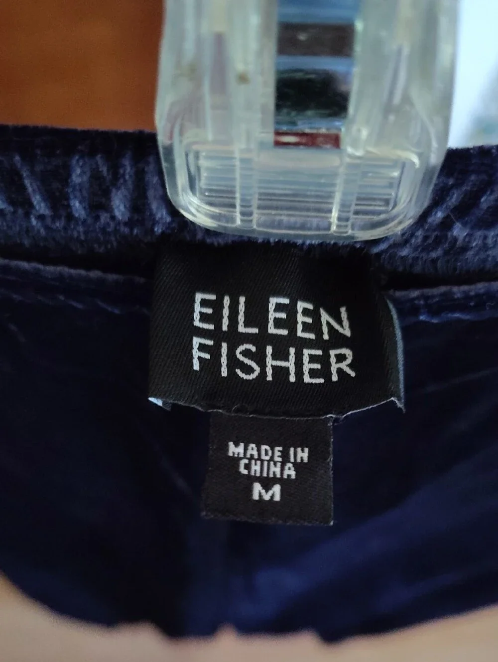 Eileen Fisher Midnight Blue Velvet Straight-Leg Pants
